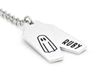 Spectre Ghost Necklace - Personalised Coffin Necklace, Ghost Jewellery, Ghost Necklace, Supernatural Jewellery, Spooky, Paranormal Gifts