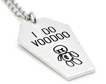 I do Voodoo, Voodoo Doll Necklace, Voodoo Jewellery, Occult Necklace, Supernatural Jewellery, Spooky, Paranormal Gifts