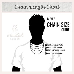 a graphic of a man's chain size guide