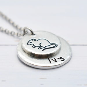 Personalised Rat Necklace: Hand Stamped Pet Memorial Jewellery