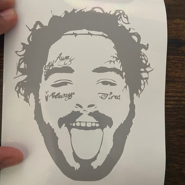 Post Malone Inspired Face Decal