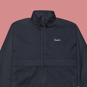Sapphic Embroidered Unisex Windbreaker | LGBTQIA+ | Gay Pride