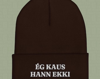 I Didn't Vote For Him | Icelandic Embroidered Cuffed Beanie | Anti-Trump Travel Hat