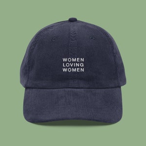Women Loving Women Embroidered Corduroy Hat | LGBTQIA+ Pride Baseball Cap | Queer Fashion