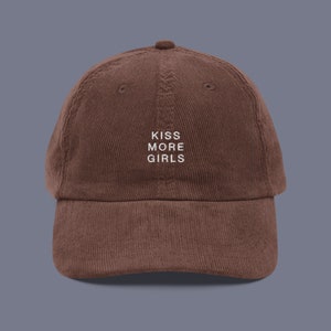Kiss More Girls Embroidered Corduroy Hat | LGBTQIA+ Pride | Queer Fashion