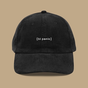 Bi Panic Corduroy Hat | LGBTQIA+ Pride Baseball Cap | Queer Fashion