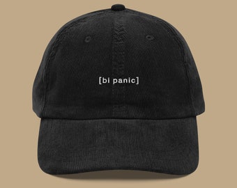 Bi Panic Embroidered Corduroy Hat: Pride Cap