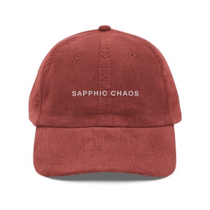 Sapphic Chaos Corduroy Hat | LGBTQIA+ Pride Baseball Cap | Queer Fashion