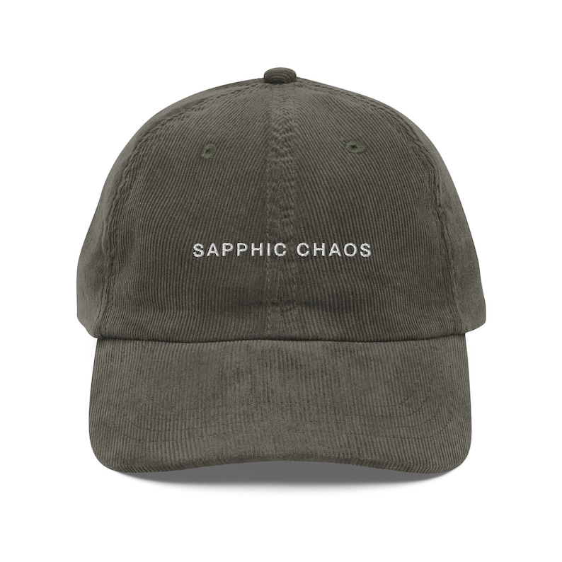 Sapphic Chaos Corduroy Hat | LGBTQIA+ Pride Baseball Cap | Queer Fashion