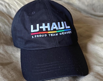 UHAUL - A Proud Team Member Dad Hat | LGBTQIA+ Pride Baseball Cap | Queer Fashion | UHAUL Lesbian