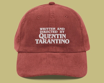 Berretto in velluto a coste ricamato Quentin Tarantino / Cappello da regista