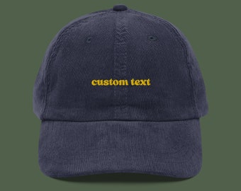 Custom Text Embroidered Corduroy Hat