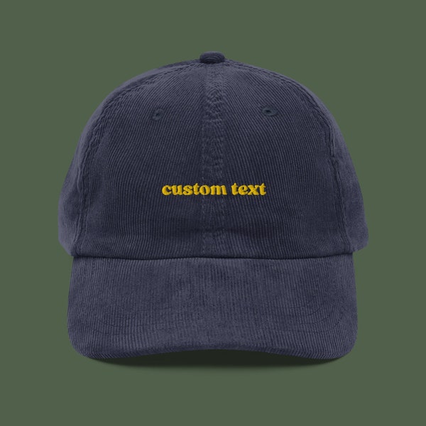 Custom Text Embroidered Corduroy Hat