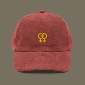 Venus Lesbian Symbol Embroidered Corduroy Hat | LGBTQIA+ Pride Baseball Cap | Queer Fashion