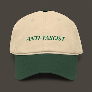 Anti-Fascist Embroidered Garment Washed Baseball Hat: Political Cap