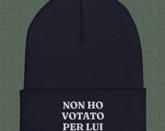 I Didn't Vote For Him | Italian Embroidered Cuffed Beanie | Anti-Trump Travel Hat