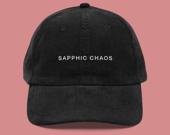 Sapphic Chaos Corduroy Hat | LGBTQIA+ Pride Baseball Cap | Queer Fashion