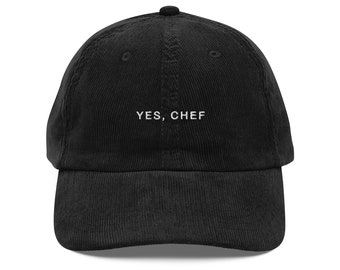 Yes Chef Embroidered Corduroy Hat Baseball Cap Etsy