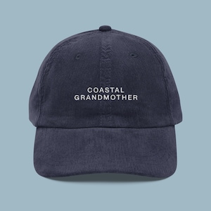 Coastal Grandmother Embroidered Corduroy Hat
