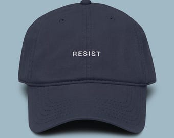 Resist Embroidered Garment Washed Baseball Cap