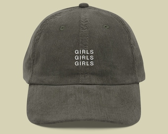 Girls Girls Girls Corduroy Hat | LGBTQIA+ Pride Baseball Cap | Queer Fashion