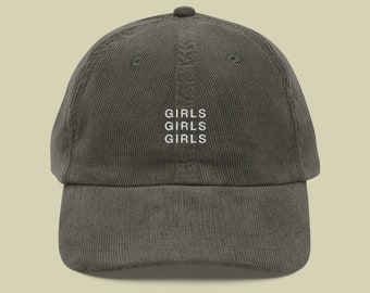 Girls Girls Girls Corduroy Hat | LGBTQIA+ Pride Baseball Cap | Queer Fashion