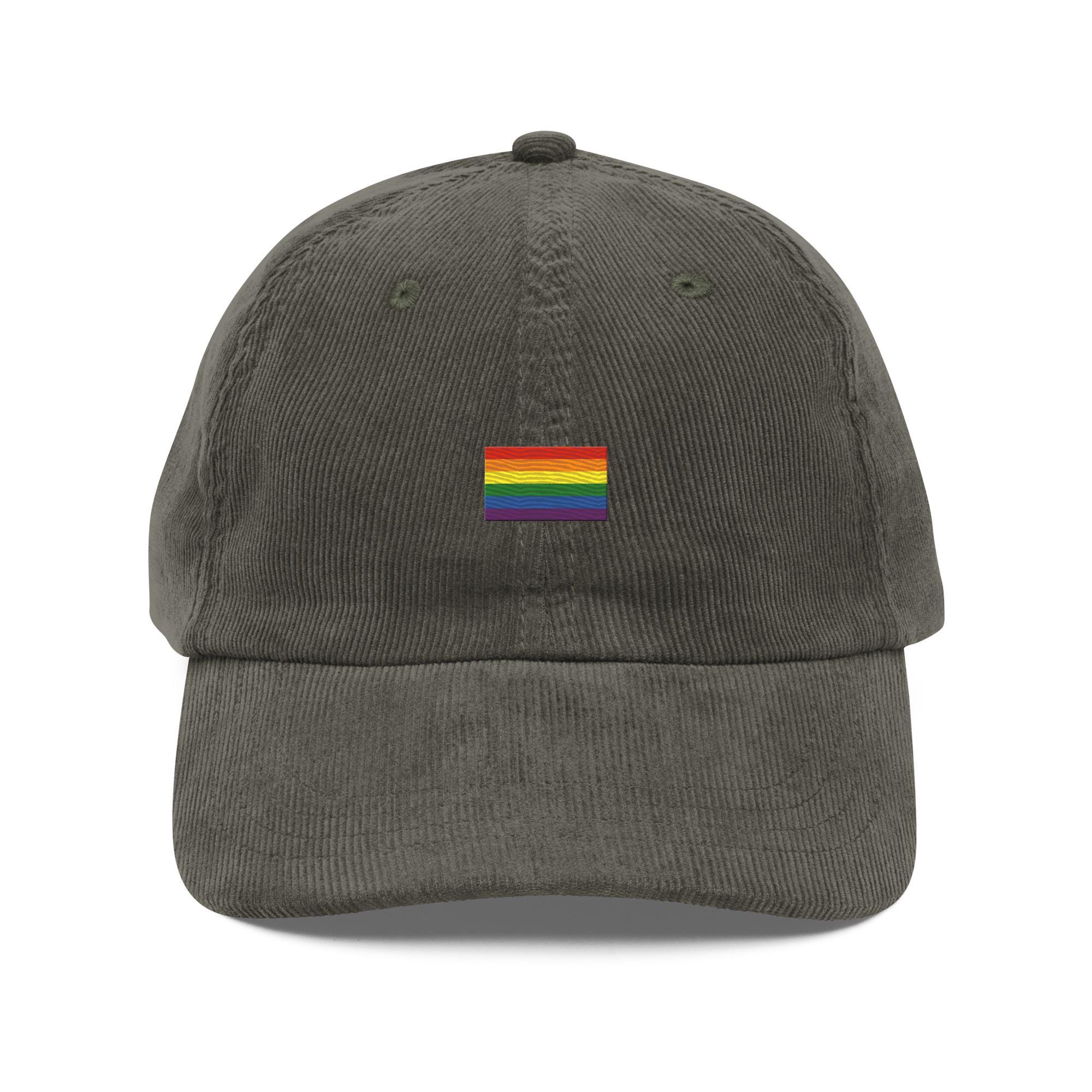 Wear Your Pride Flag Embroidered Corduroy Hat | LGBTQIA+ | Subtle Pride ...