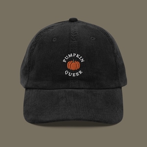 Pumpkin Queer Embroidered Corduroy Hat | Halloween and Fall Cap | LGBTQIA