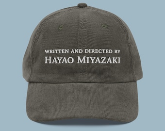 Hayao Miyazaki Embroidered Corduroy Cap | Director Hat