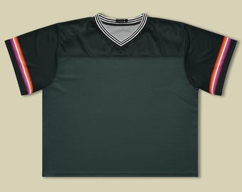 Lesben-Stolz-Flagge All-Over-Print Boxy Fußball-Jersey | Subtiler Stolz