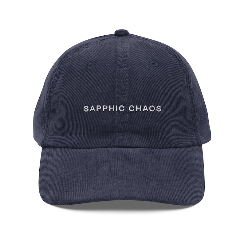 Sapphic Chaos Corduroy Hat | LGBTQIA+ Pride Baseball Cap | Queer Fashion