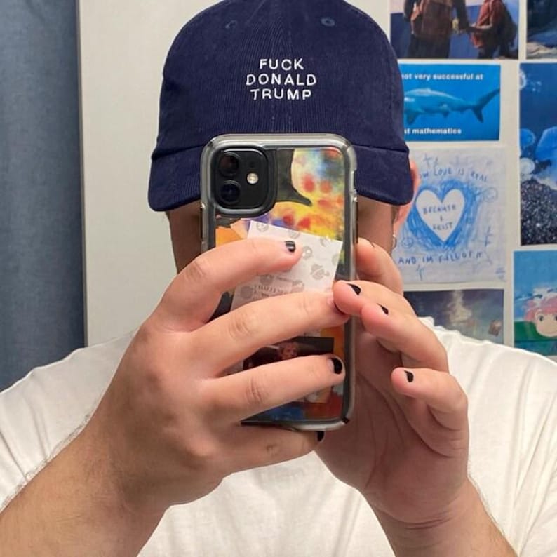 Ficker Donald Trump Bestickter Cord Hut | Politische Statement Mütze | Aktivismus Mütze Bild 1