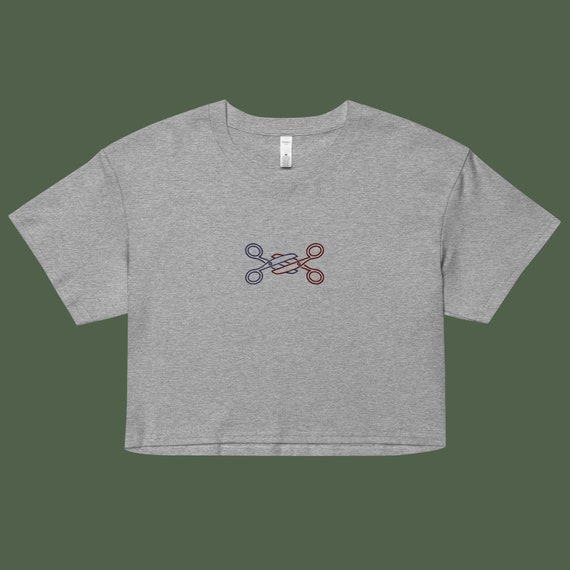 Scissors Scissoring Embroidered Crop Top Shirt | LGBTQIA+