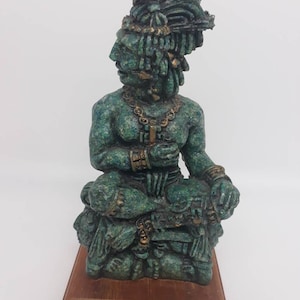 Vintage Mayan Aztec Warrior God Statue.
