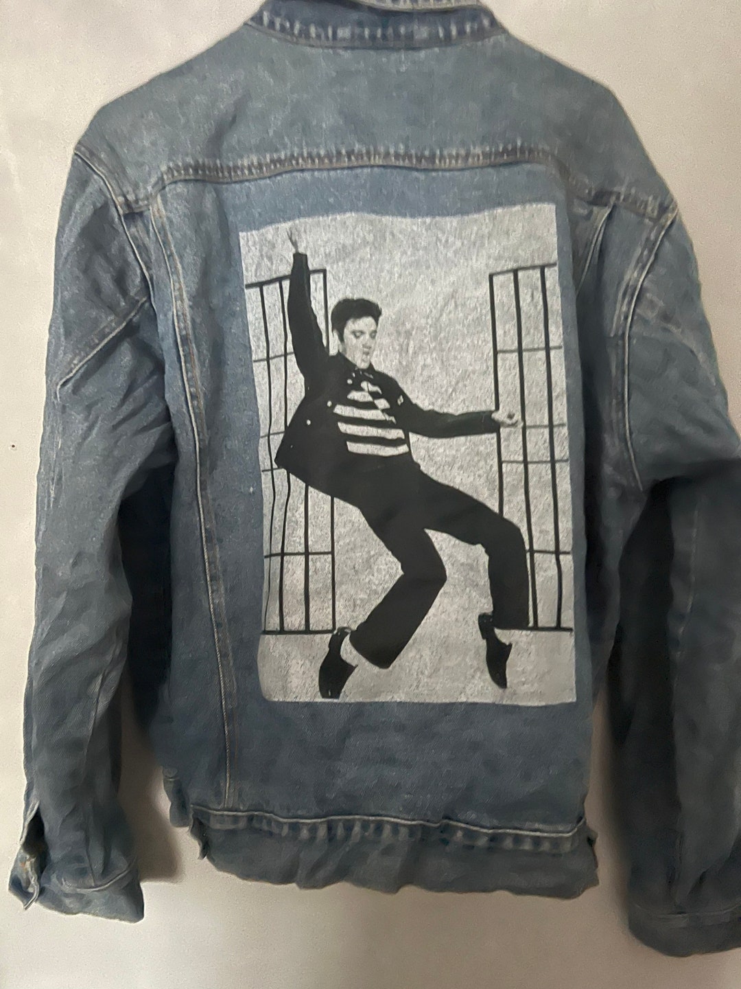 1980's Retro Vintage “elvis Presley” Print Denim Jacket. - Etsy