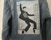 1980's Retro Vintage “elvis Presley” Print Denim Jacket. - Etsy