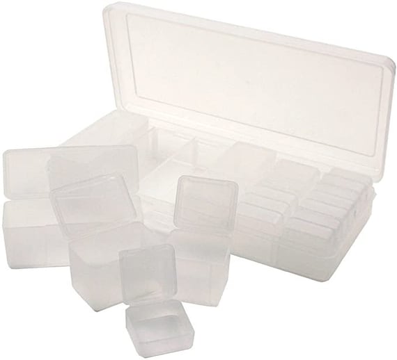 Plastic case storage with 20 small boxes