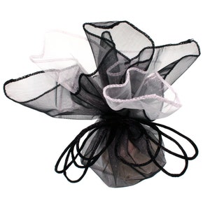 30 Cute Black White Combo Organza Pouches Fabric Gift Bags Party Favor ...