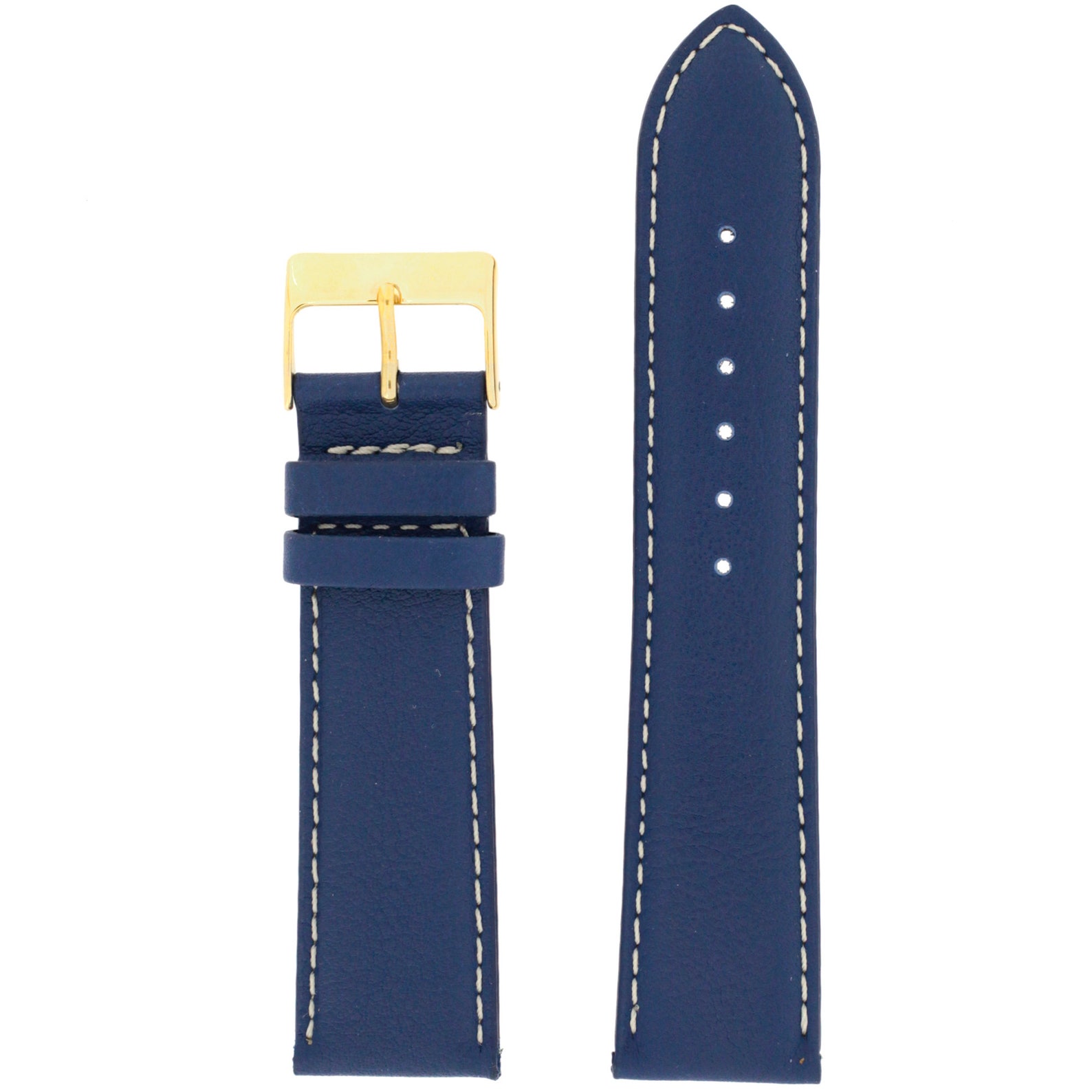 Watch Band Strap Blue With White Stitching Soft Flexible Etsy