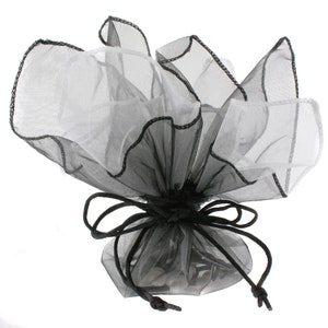 30 Cute Black White Combo Organza Pouches Fabric Gift Bags Party Favor ...