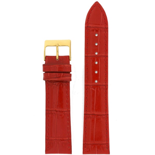 Watch Band Genuine Leather Red 12-26MM