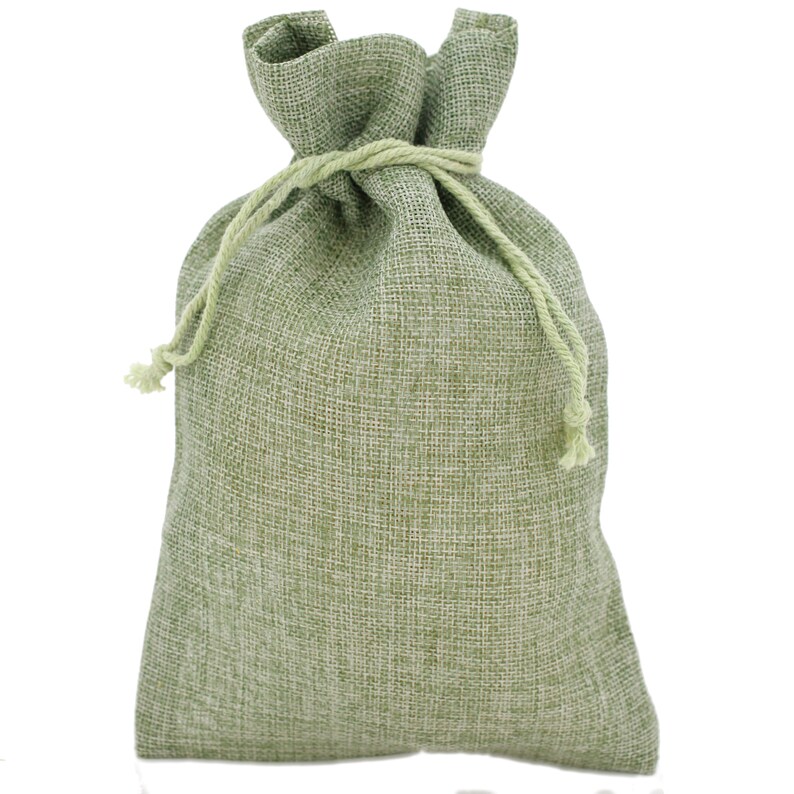 20x Burlap Linen Green Gift Bags Wedding Party Holiday Fabric Etsy