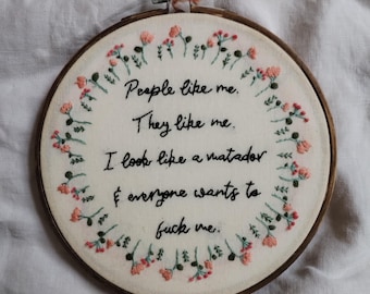 succession quote roman roy embroidery hoop art