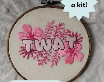 big pink twat embroidery kit