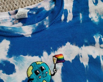 queer world tie dye upcycled unisex ter