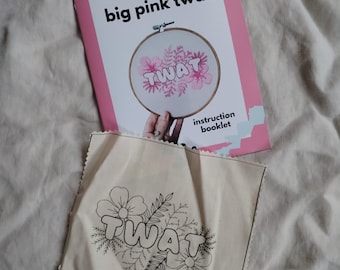big pink twat printed fabric + instruction booklet