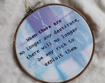 kropotkin quote eat the rich embroidery hoop art