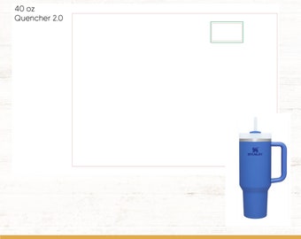 40 Unzen Quencher 2.0 Full Wrap Vorlage SVG, Tumbler Laser Gravur Design Digitale Datei, fügen Sie Ihr Design hinzu, Stanley Marke Full Wrap SVG Vorlage