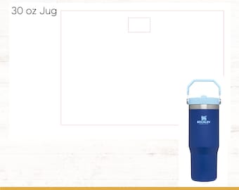 30 Unzen IceFlow Jug Full Wrap Vorlage SVG, Tumbler Laser Gravur Design Digitale Datei, fügen Sie Ihr Design hinzu, Stanley Brand Full Wrap SVG Vorlage