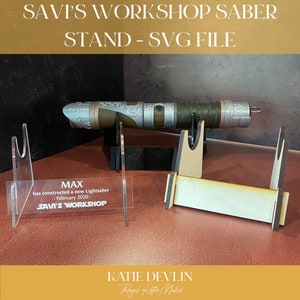 Lightsaber Stand SVG, Single Sabre SVG Laser Cut File, Glowforge Ready, 1/8" en 1/4" geteste ontwerpen, Savi's Workshop Lightsaber Ready